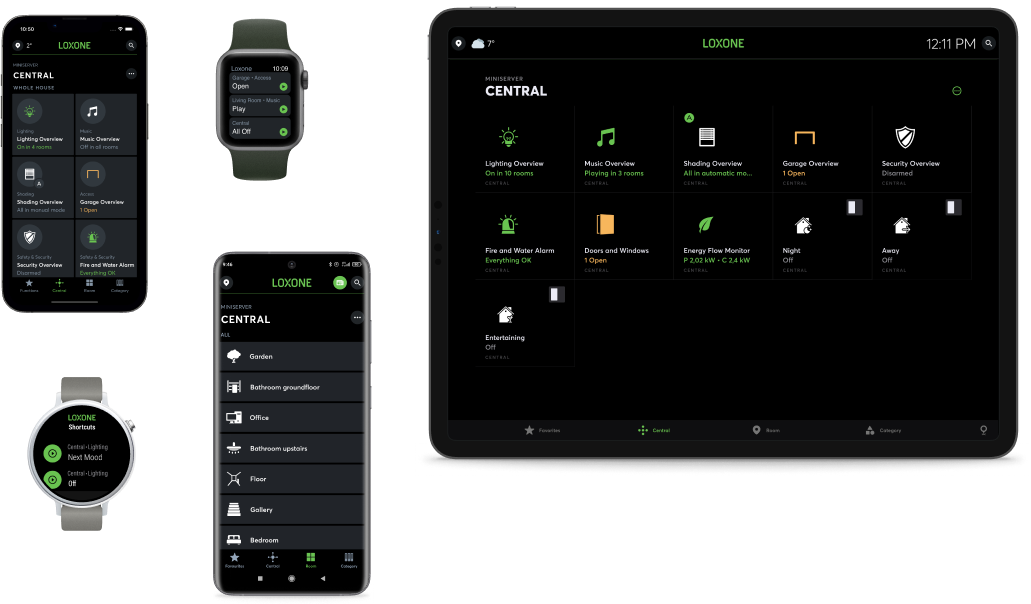 Loxone Geräte - Tablet, Handy, Smartwatch